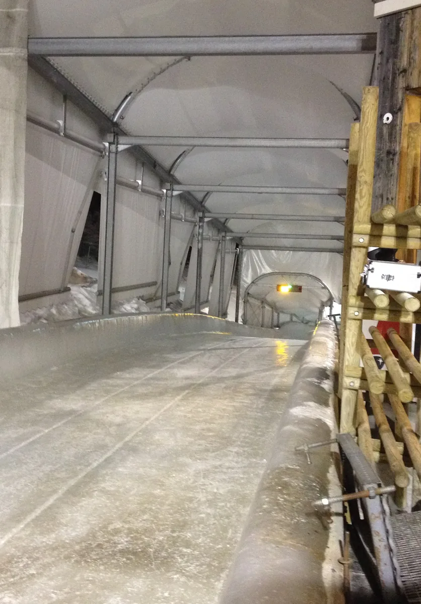 La piste de bobsleigh de La Plagne.
